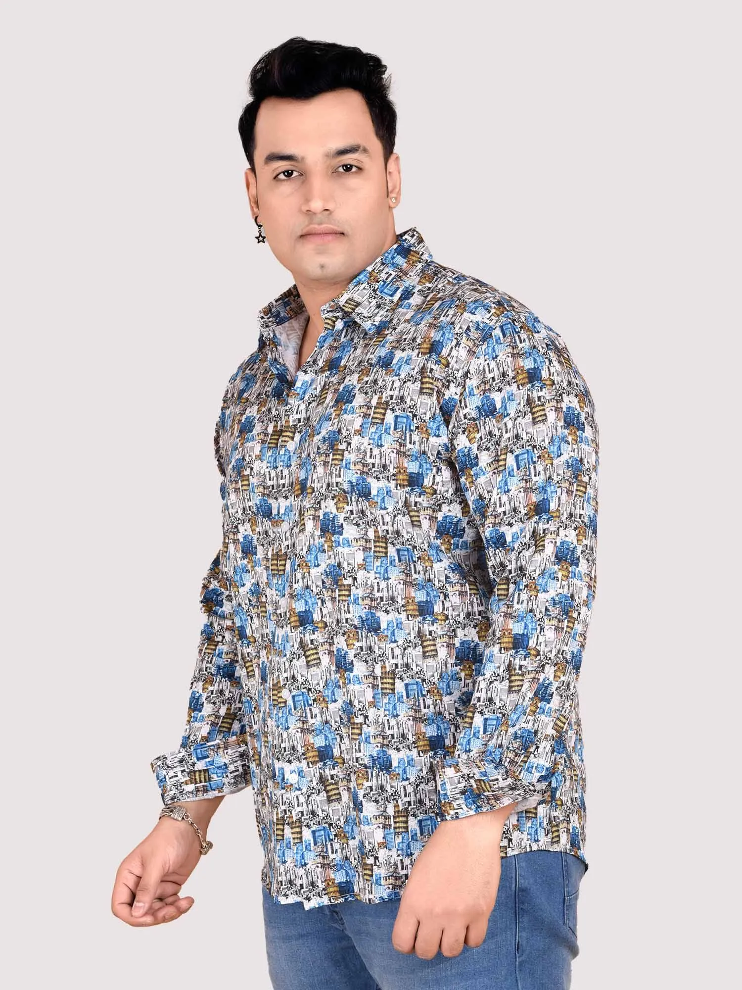 Abstract Printed Cotton Full sleeve Men's Plus size