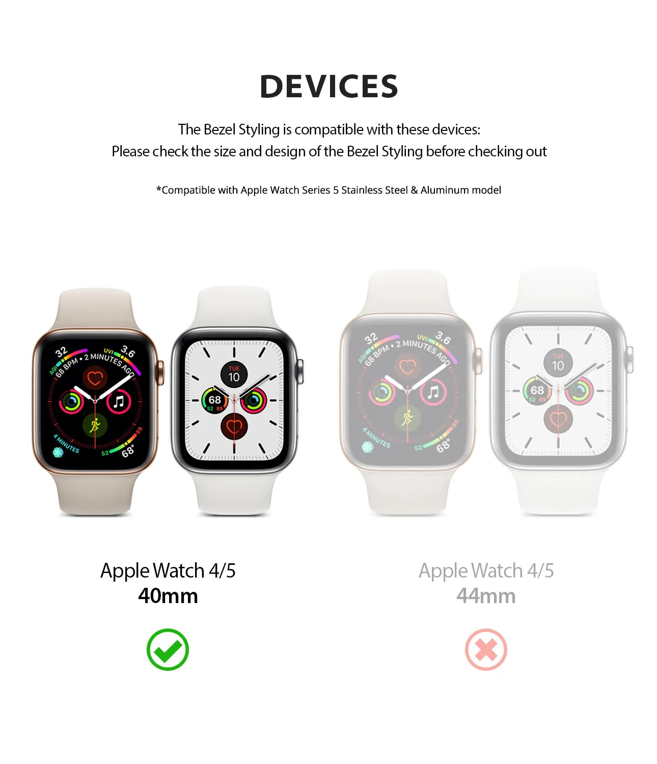 Apple Watch Series 6 / SE / 5 / 4 (40mm) | Bezel Styling
