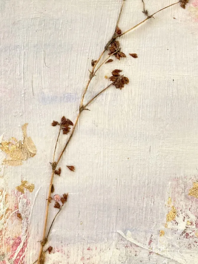 Art/Original Soft Wildflower Botanical Oil Painting I