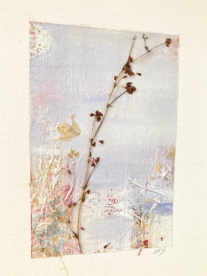 Art/Original Soft Wildflower Botanical Oil Painting I
