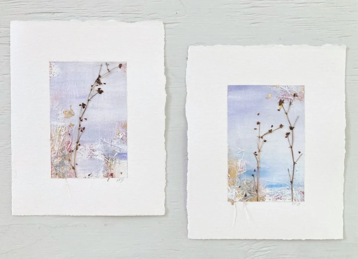 Art/Original Soft Wildflower Botanical Oil Painting I