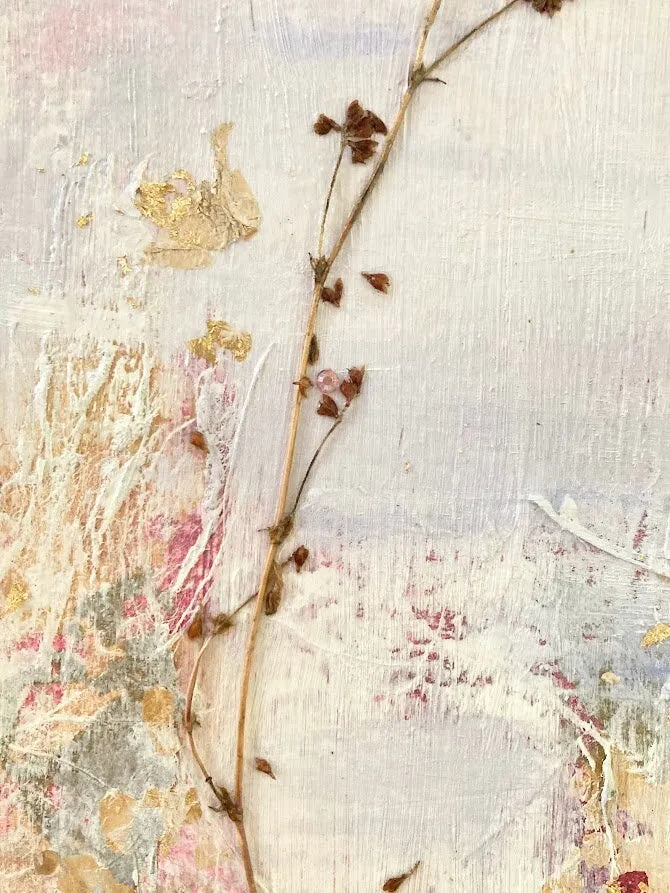 Art/Original Soft Wildflower Botanical Oil Painting I