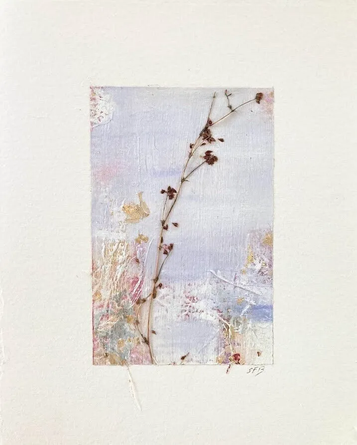 Art/Original Soft Wildflower Botanical Oil Painting I