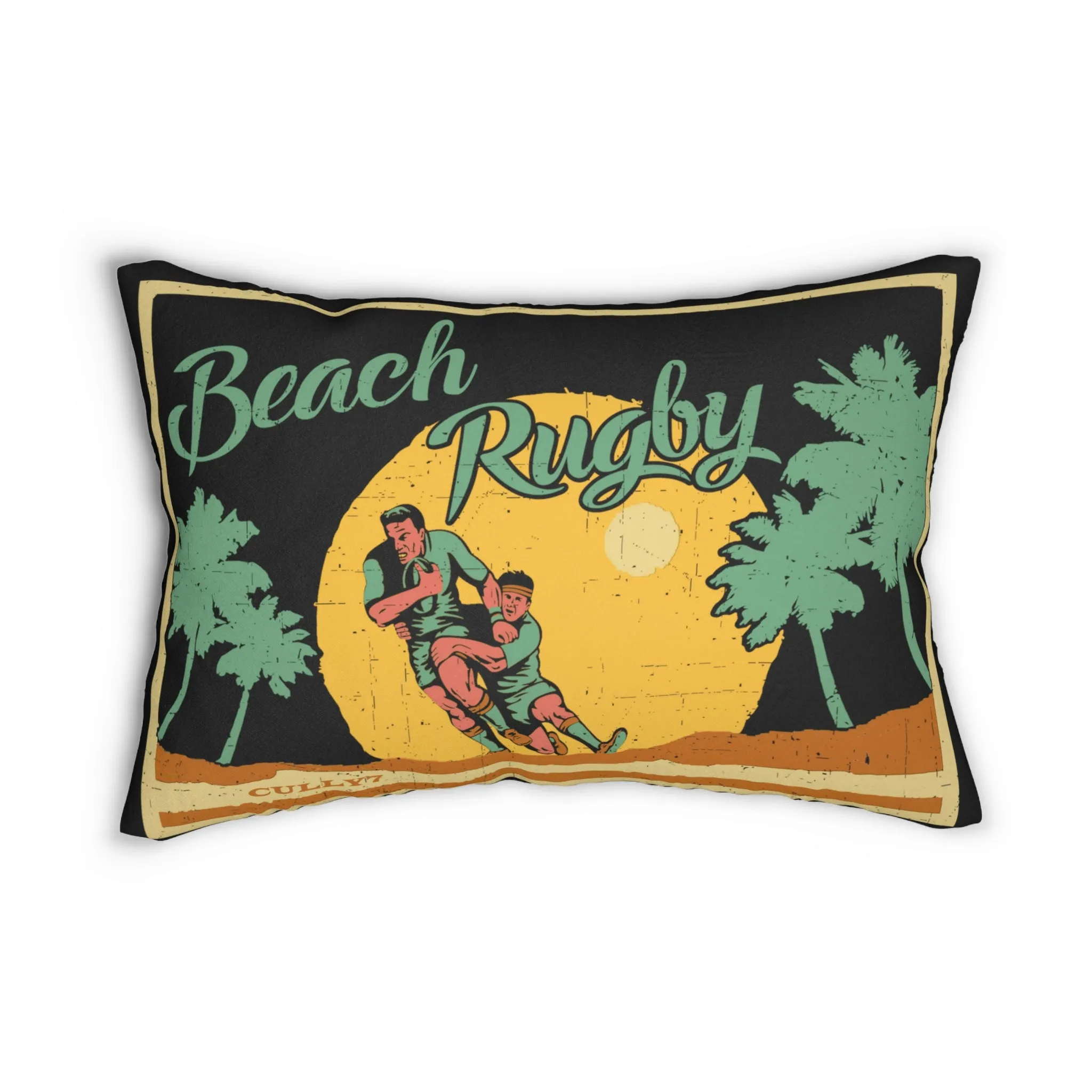 Beach Rugby Polyester Lumbar Pillow