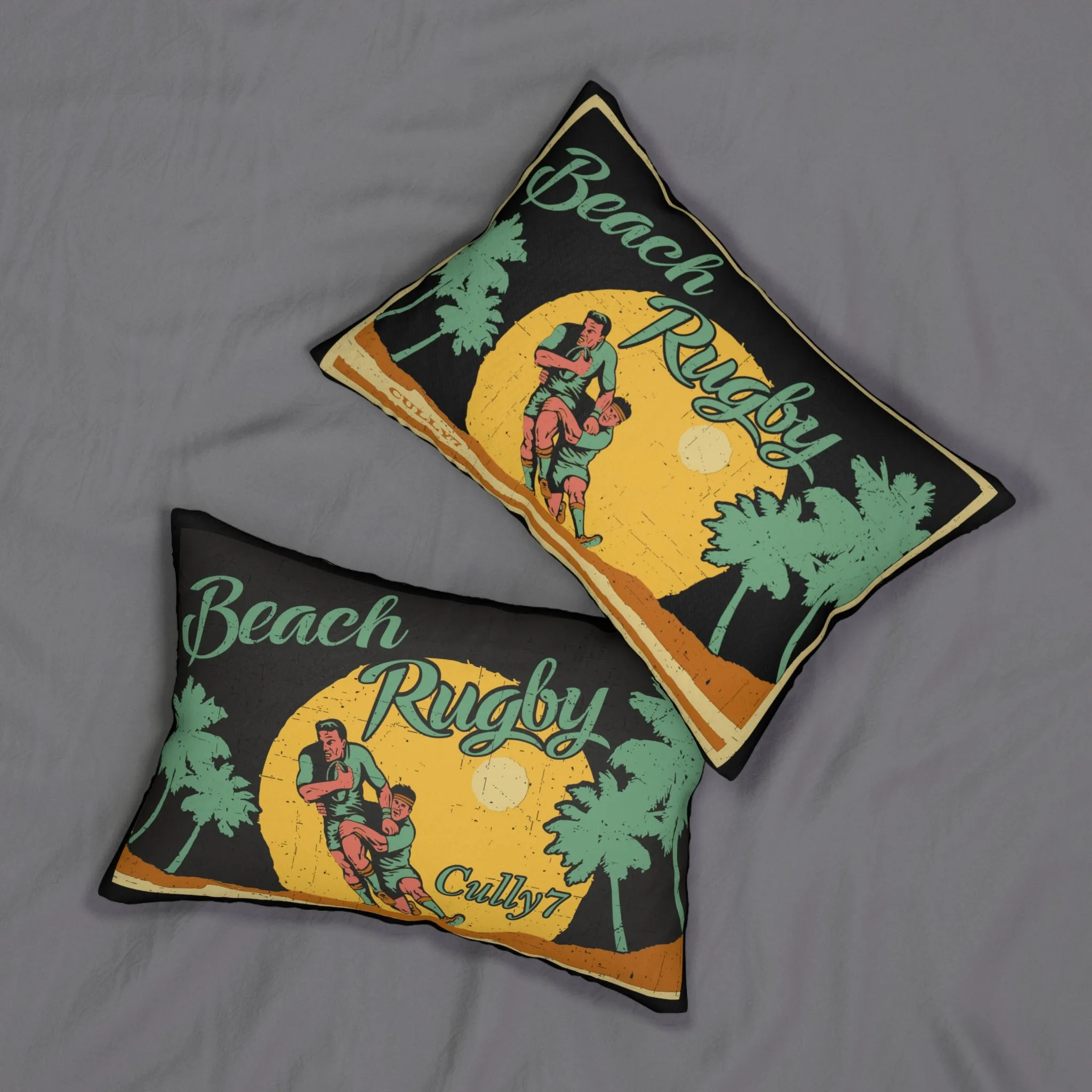 Beach Rugby Polyester Lumbar Pillow