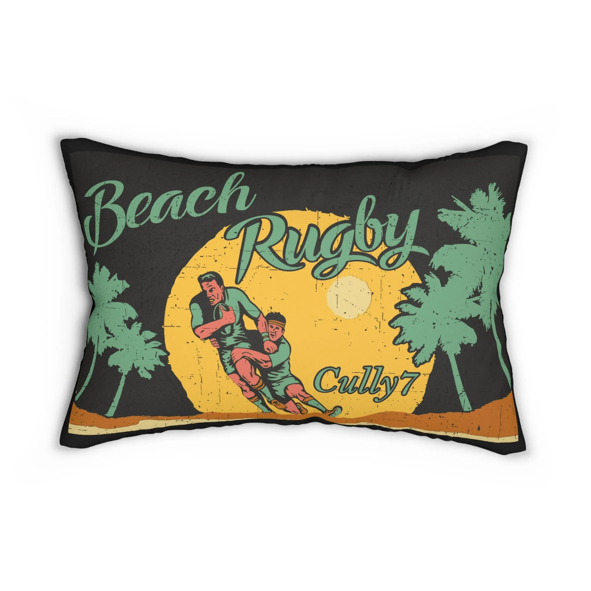Beach Rugby Polyester Lumbar Pillow