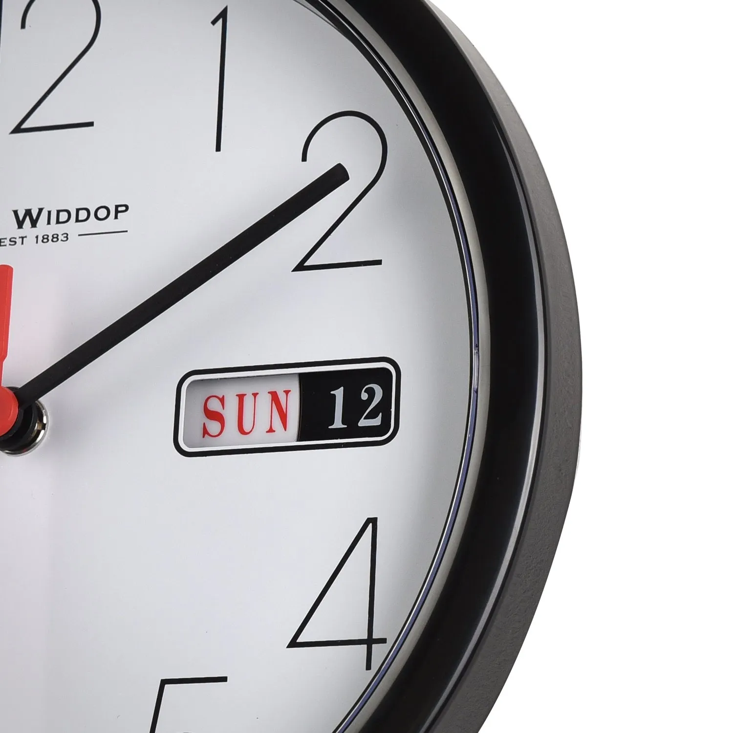 Black Day and Date Wall Clock (21.5cm)