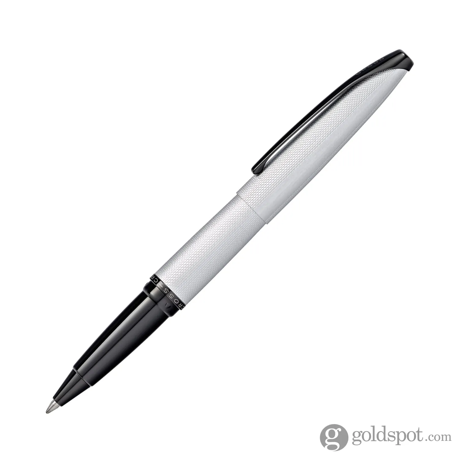Cross ATX Rollerball Pen in Brushed Chrome with Etched Diamond Pattern