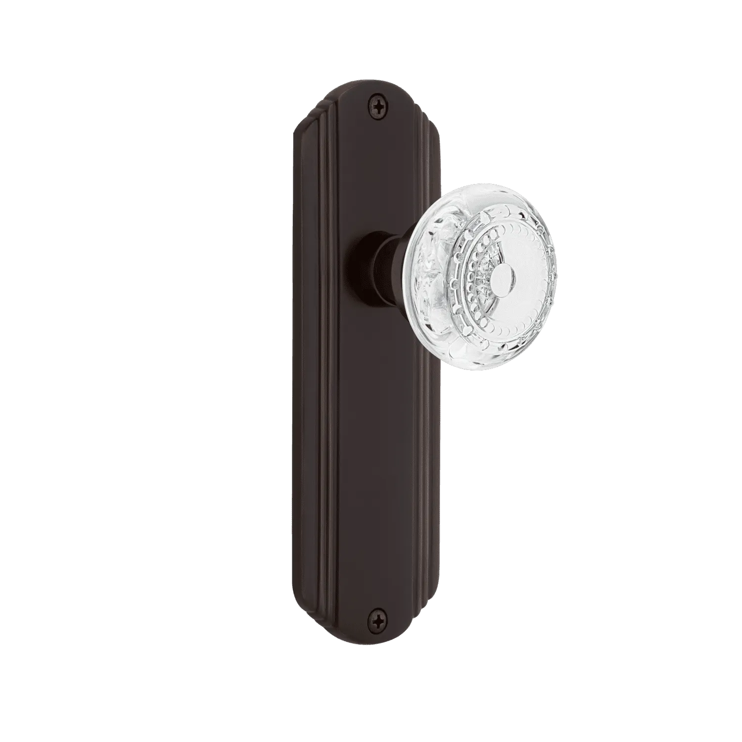 Deco Long Plate with Crystal Meadows Knob in Timeless Bronze