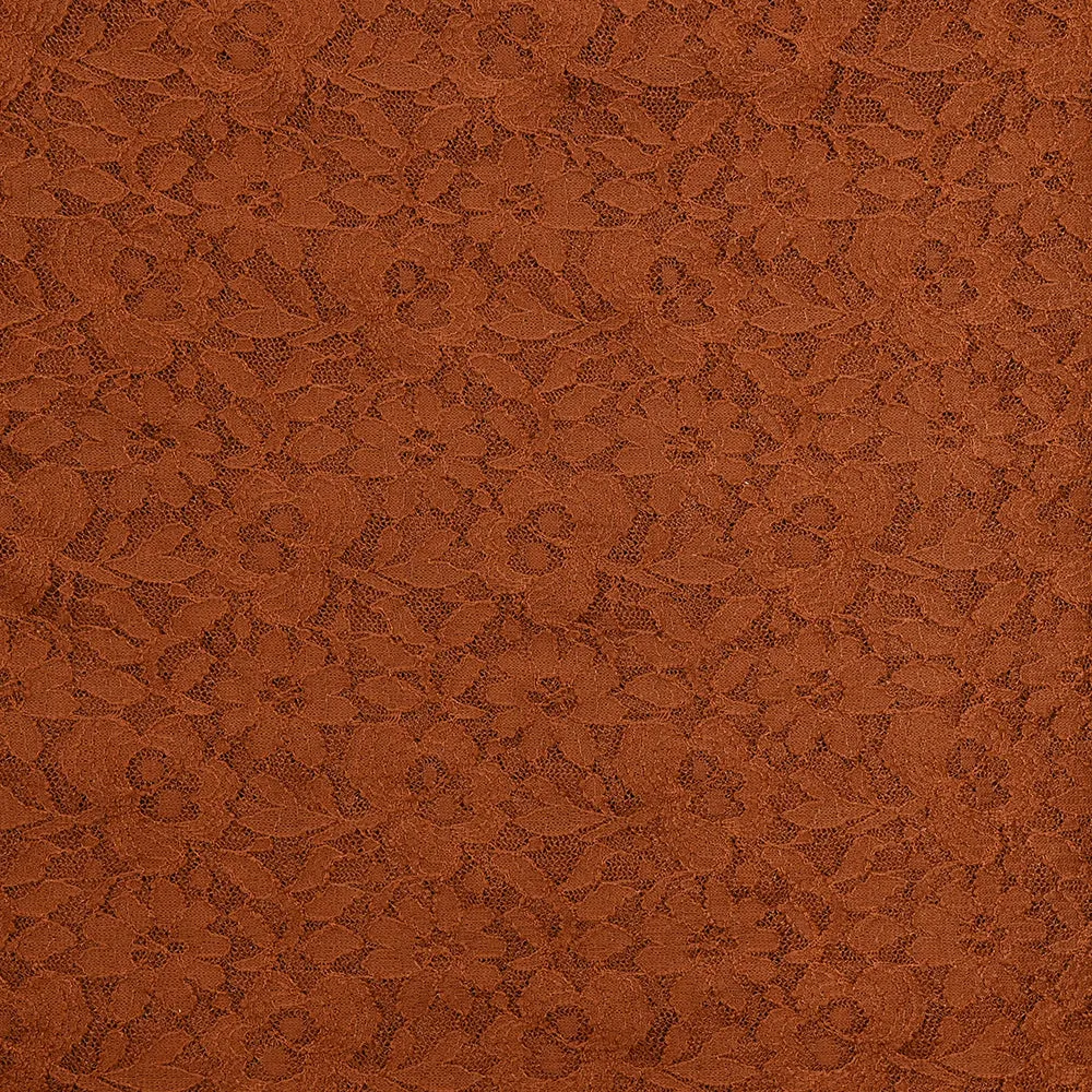 Dentelle polyester Sandrine marron rouille