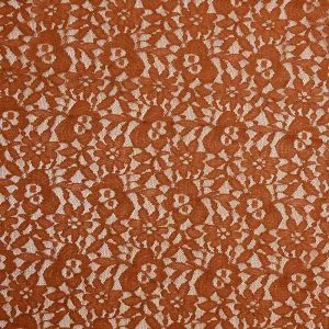 Dentelle polyester Sandrine marron rouille