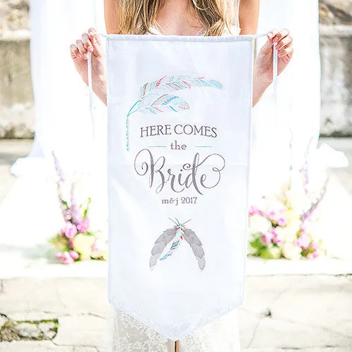 FEATHER WHIMSY PERSONALIZED CEREMONY BANNER