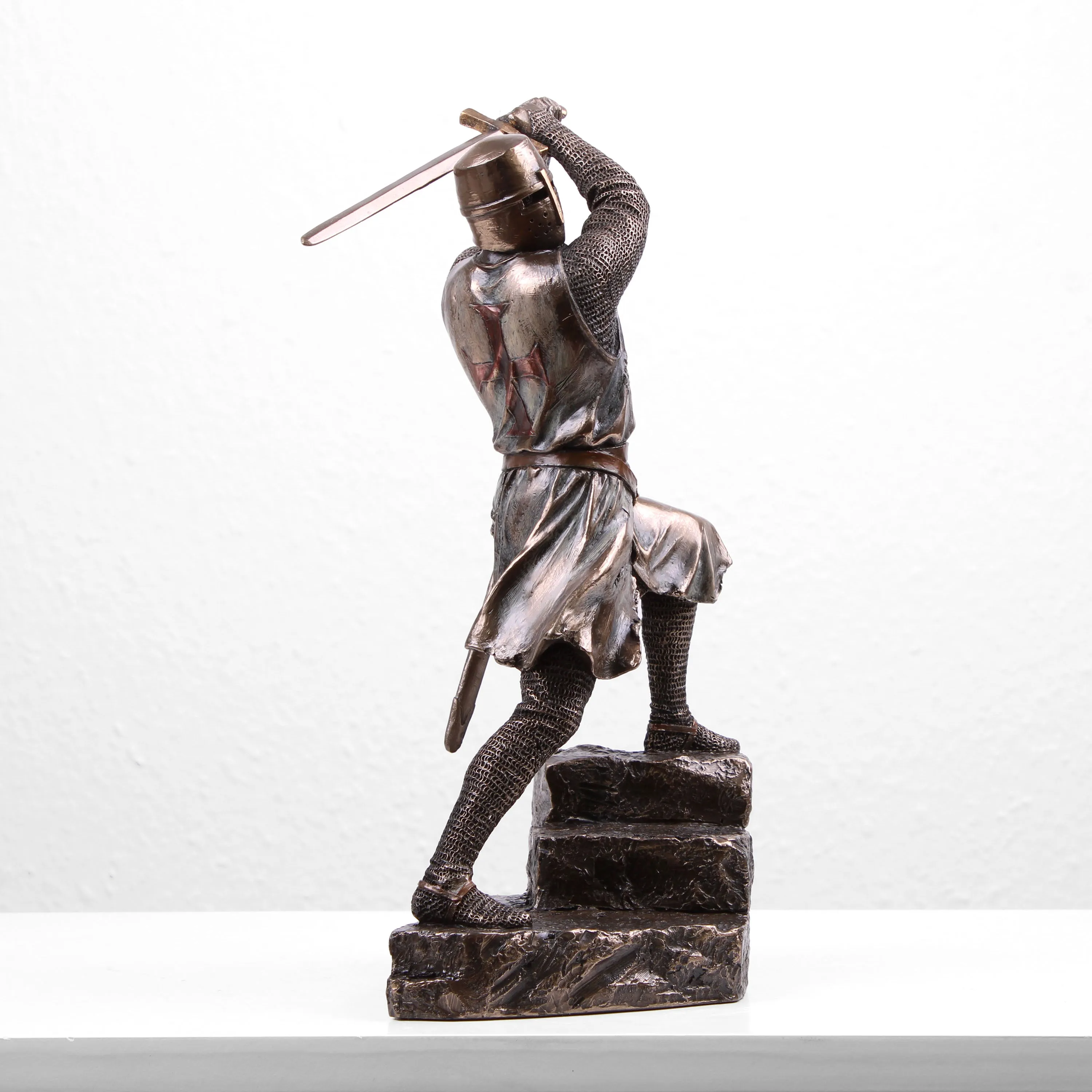 Fighting Templar Knight Statue (Cold Cast Bronze Sculpture)