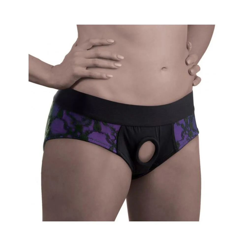 Crotchless Panty Harness in Size L-XL with Lace Detail