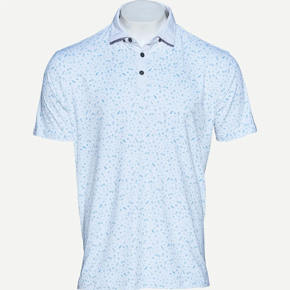 Lala Polo - White/Blue Mist