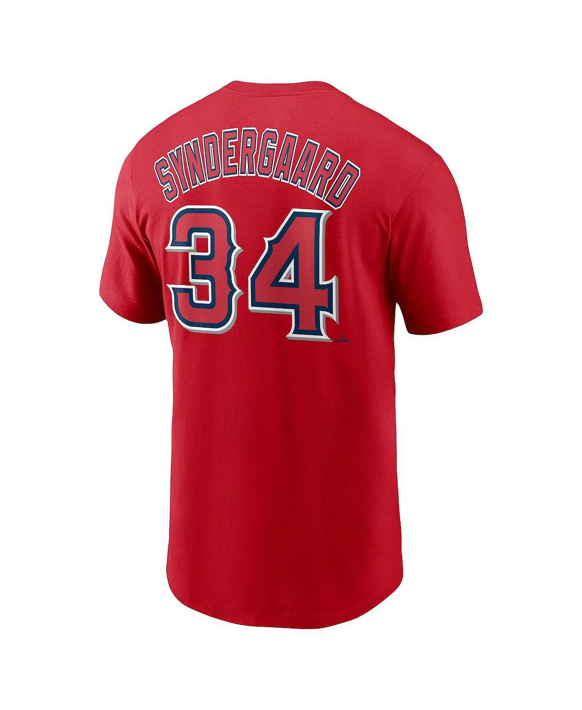 Men's noah syndergaard red los angeles angels t shirt with Nike name and number, red