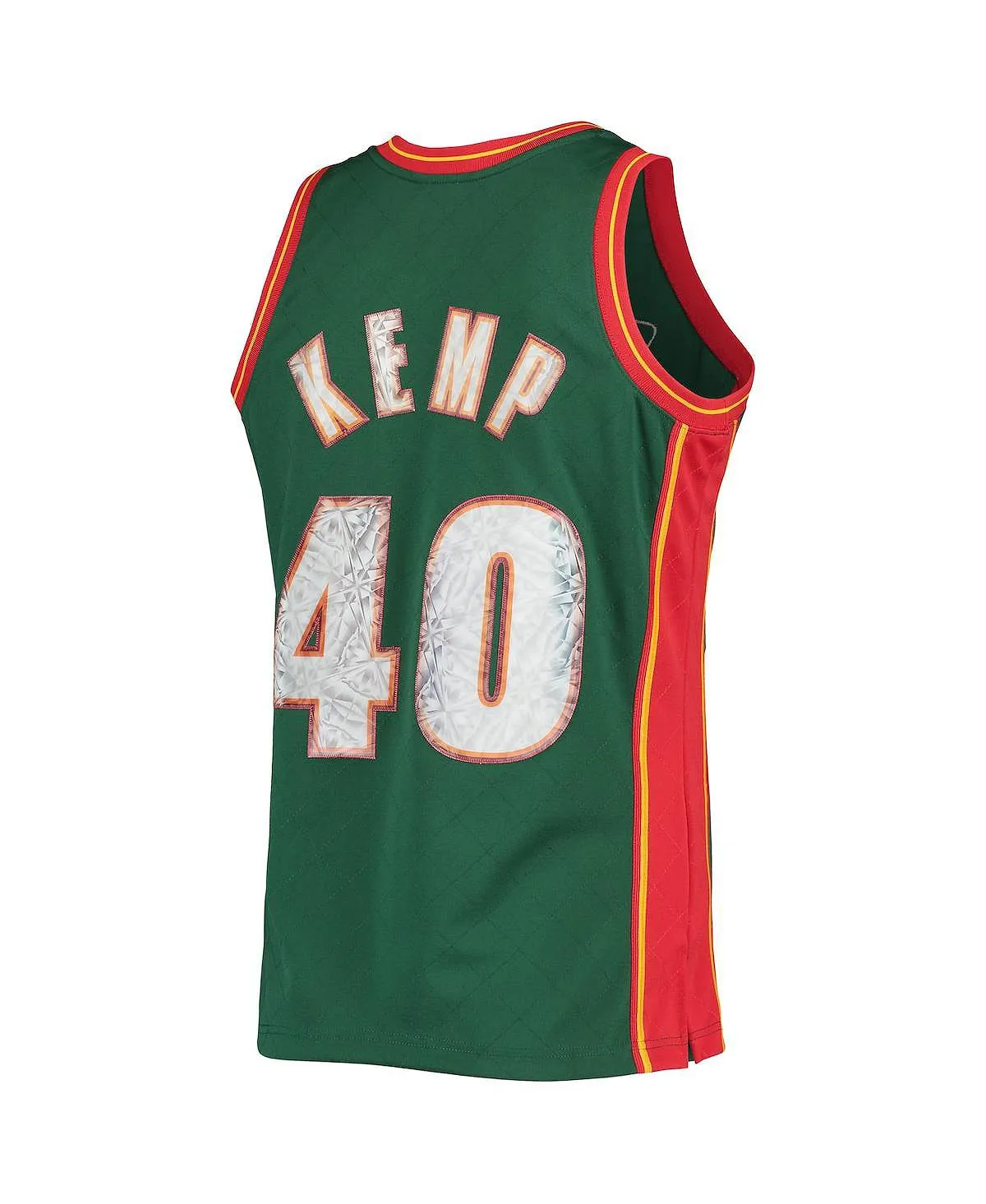 Men's t-shirt shawn kemp green seattle supersonics 1995-96 hardwood classics 75th anniversary diamond swingman jersey Mitchell & Ness ,  green