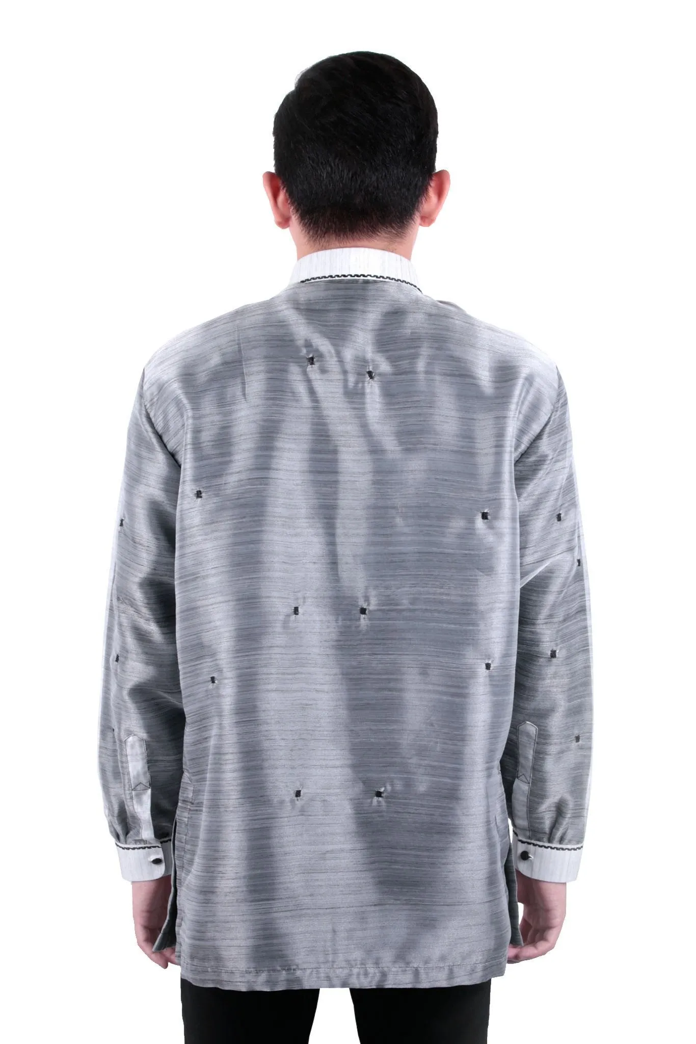 MO28 - MADE-TO-ORDER - Organza Pina Barong Tagalog with Lining Black