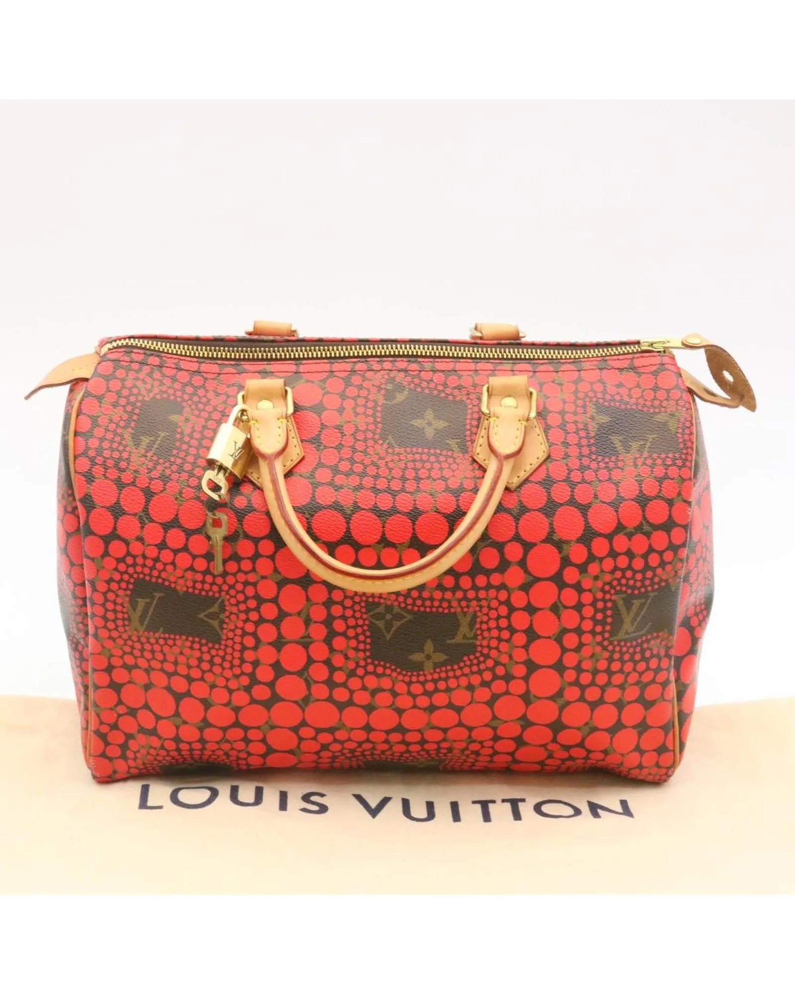 Monogram Dot Infinity Speedy 30 Kusama Red Pouch
