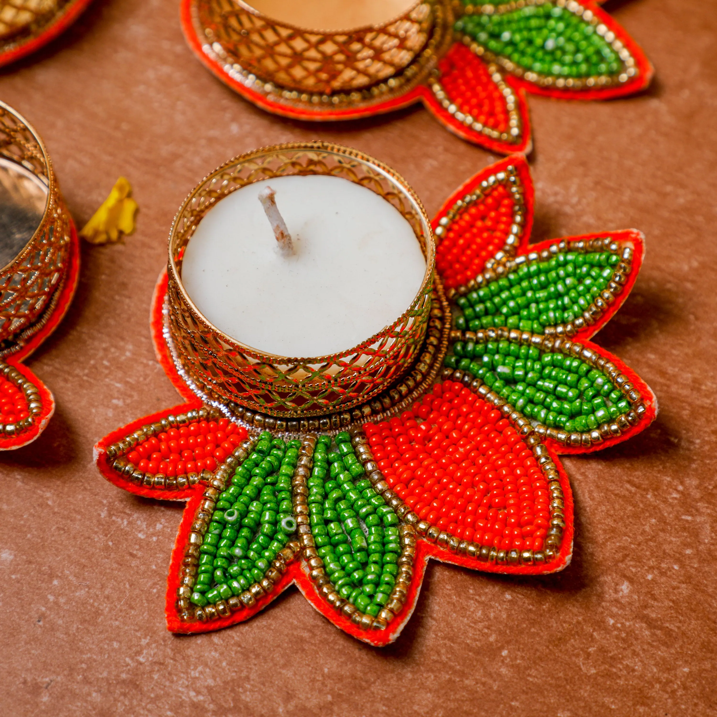 Multicolor Lotus Diya