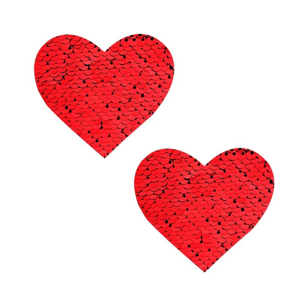 Neva Nude Pasty Heart Sequins Red To Black