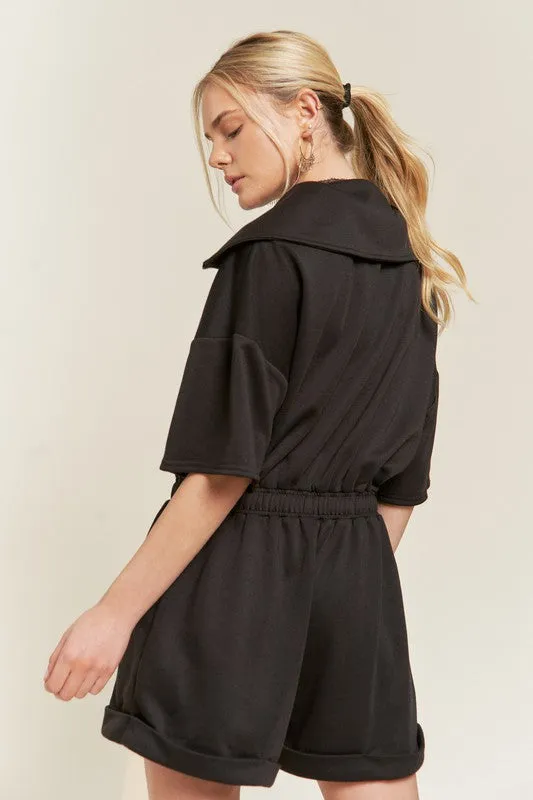 Plus Terry Zip Front Romper