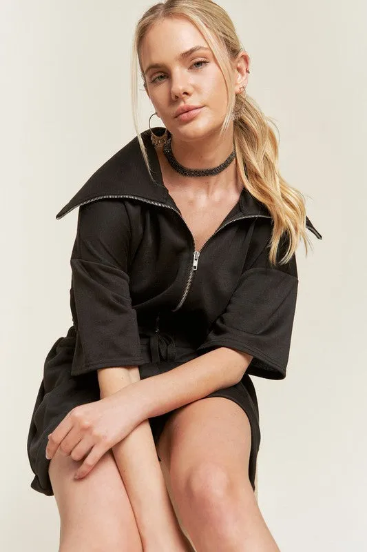 Plus Terry Zip Front Romper