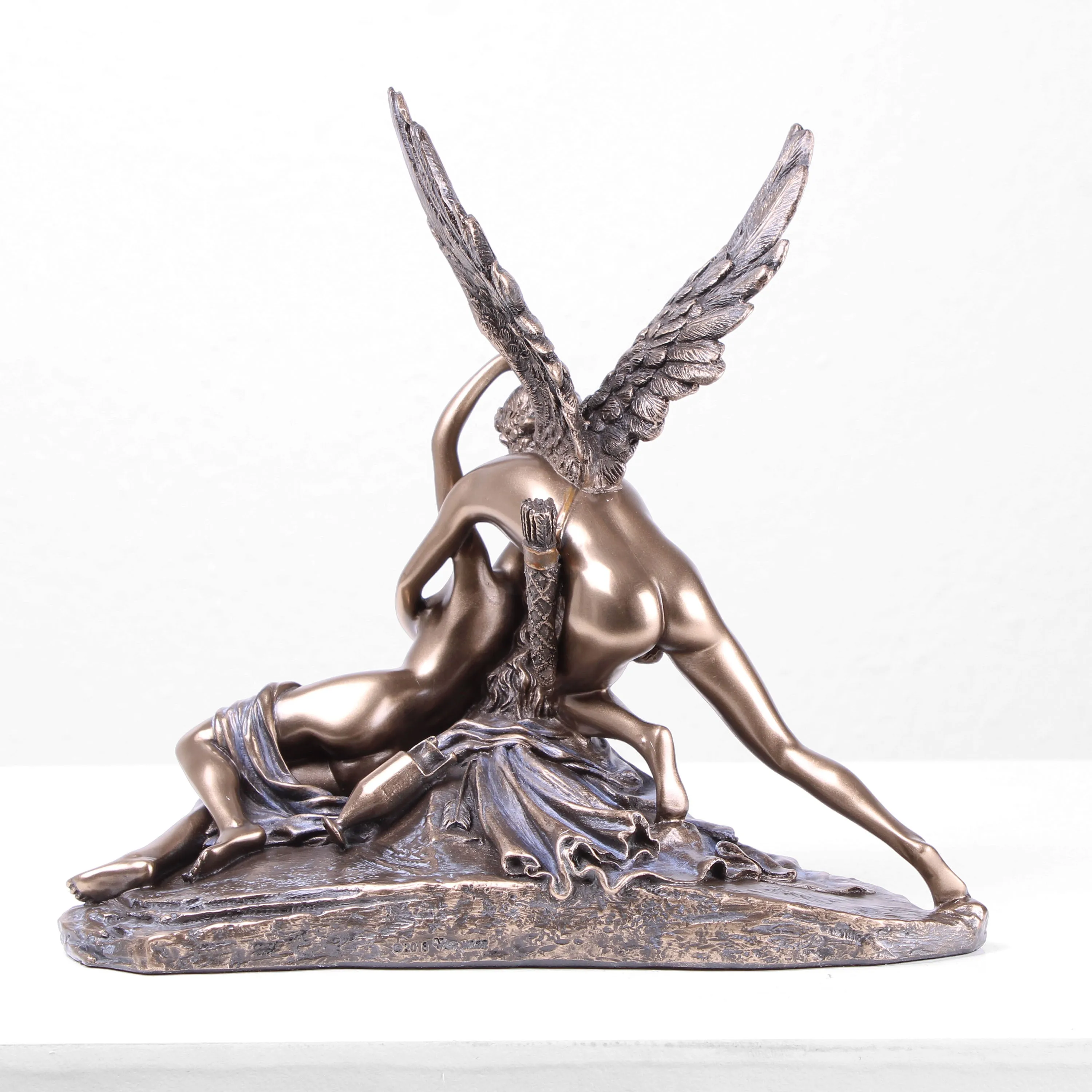Psyche Revived by Cupid's Kiss Statue (Cold Cast Bronze Sculpture)
