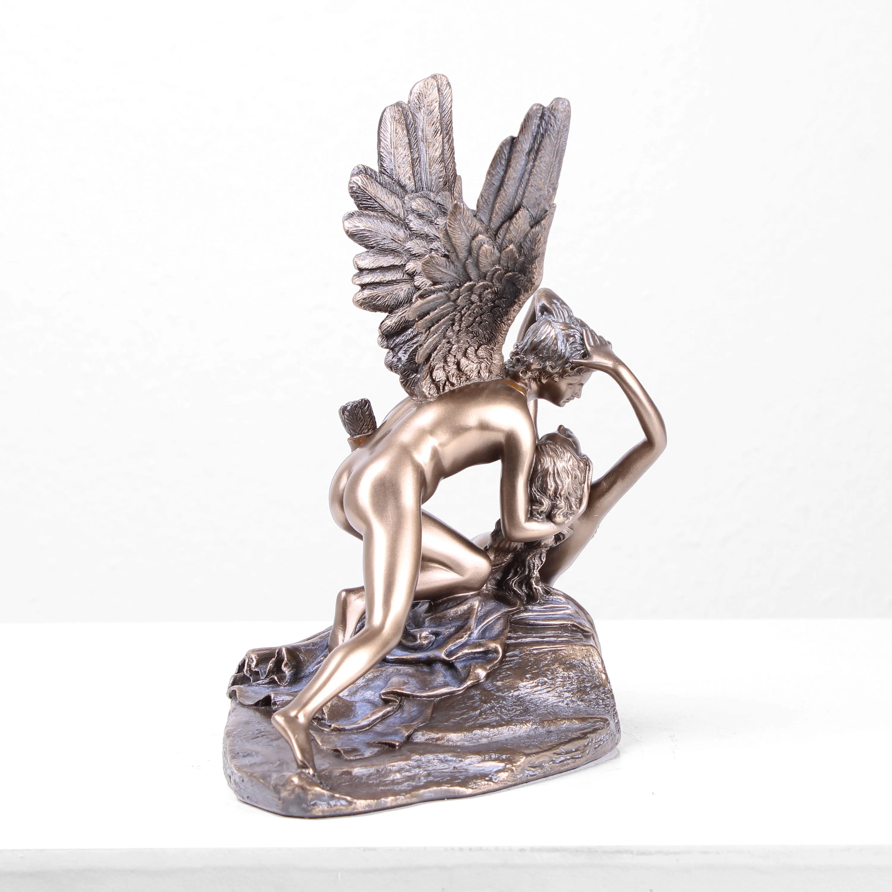 Psyche Revived by Cupid's Kiss Statue (Cold Cast Bronze Sculpture)