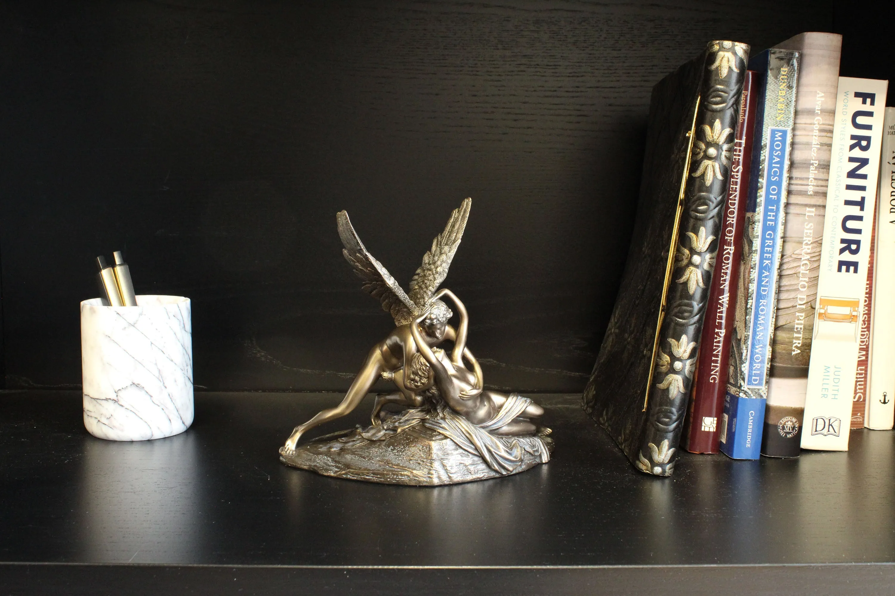Psyche Revived by Cupid's Kiss Statue (Cold Cast Bronze Sculpture)