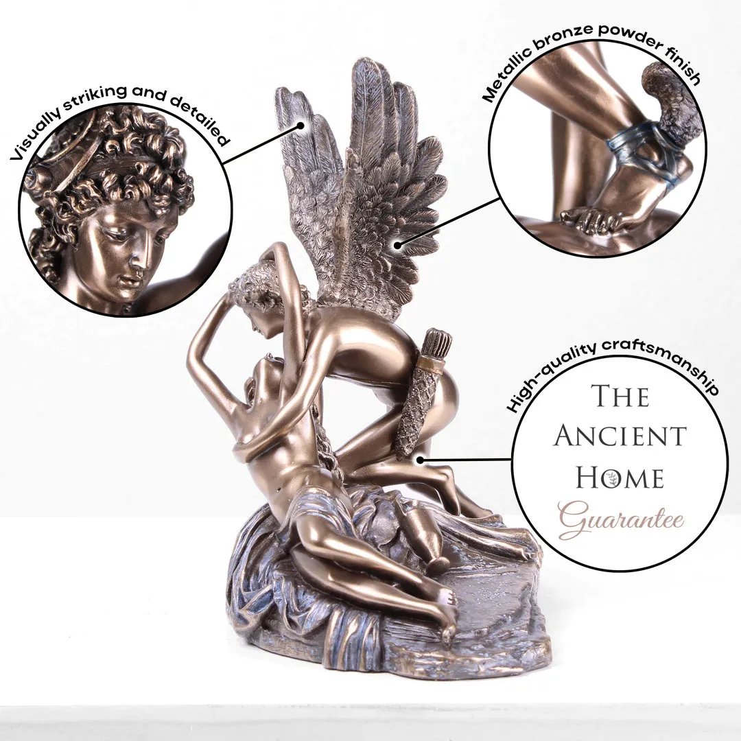 Psyche Revived by Cupid's Kiss Statue (Cold Cast Bronze Sculpture)