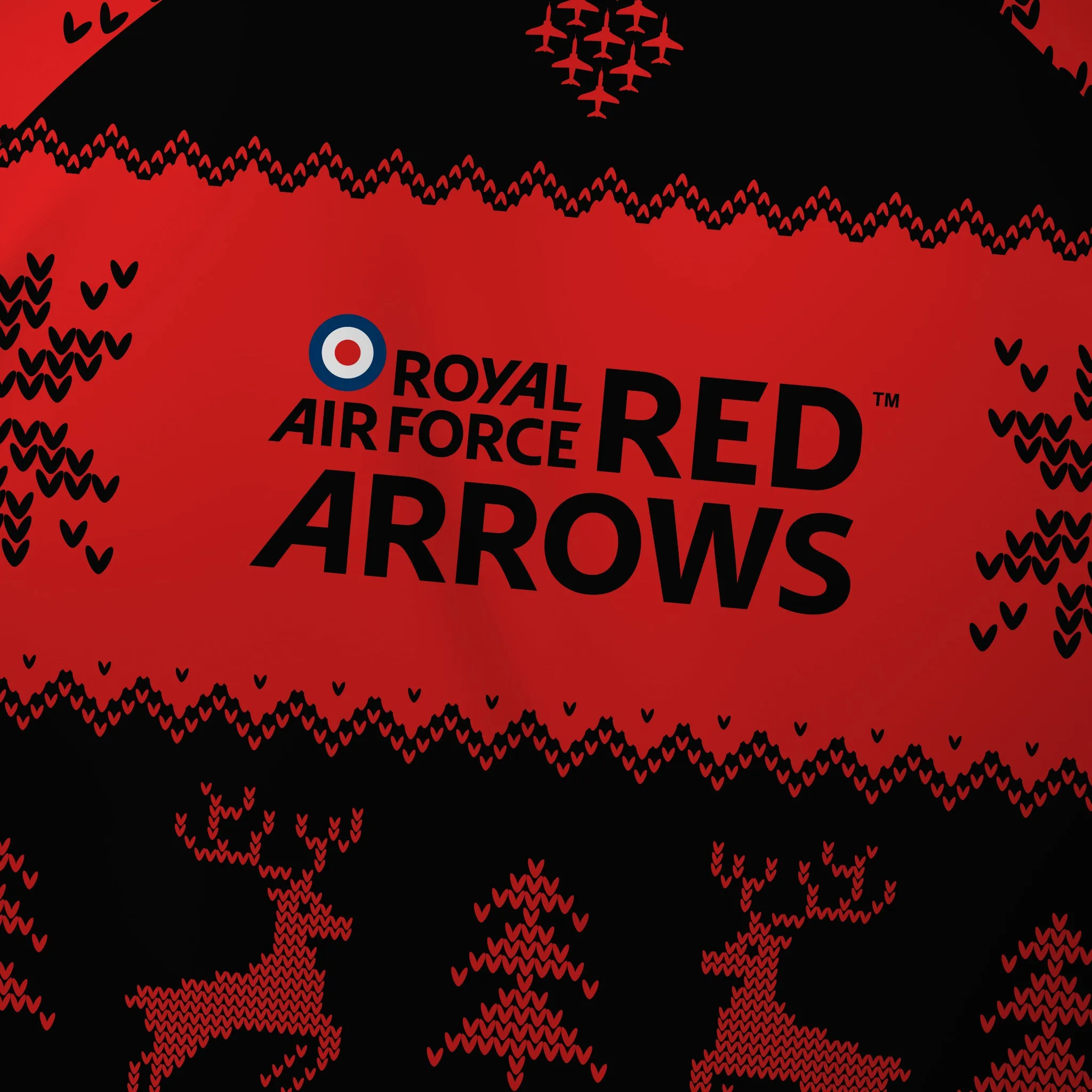 Red Arrows - Christmas Jumper (Black/Red) - Long Sleeve Tech Tee