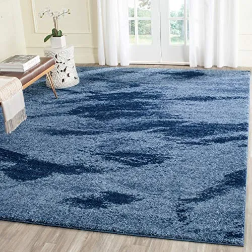 Retro Collection Modern Abstract Grey and Ivory Area Rug