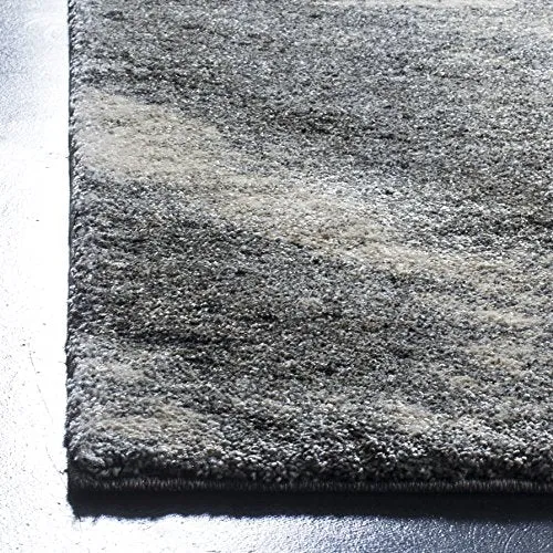 Retro Collection Modern Abstract Grey and Ivory Area Rug