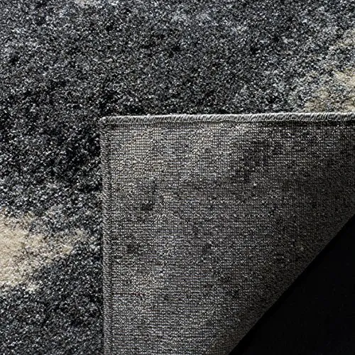 Retro Collection Modern Abstract Grey and Ivory Area Rug