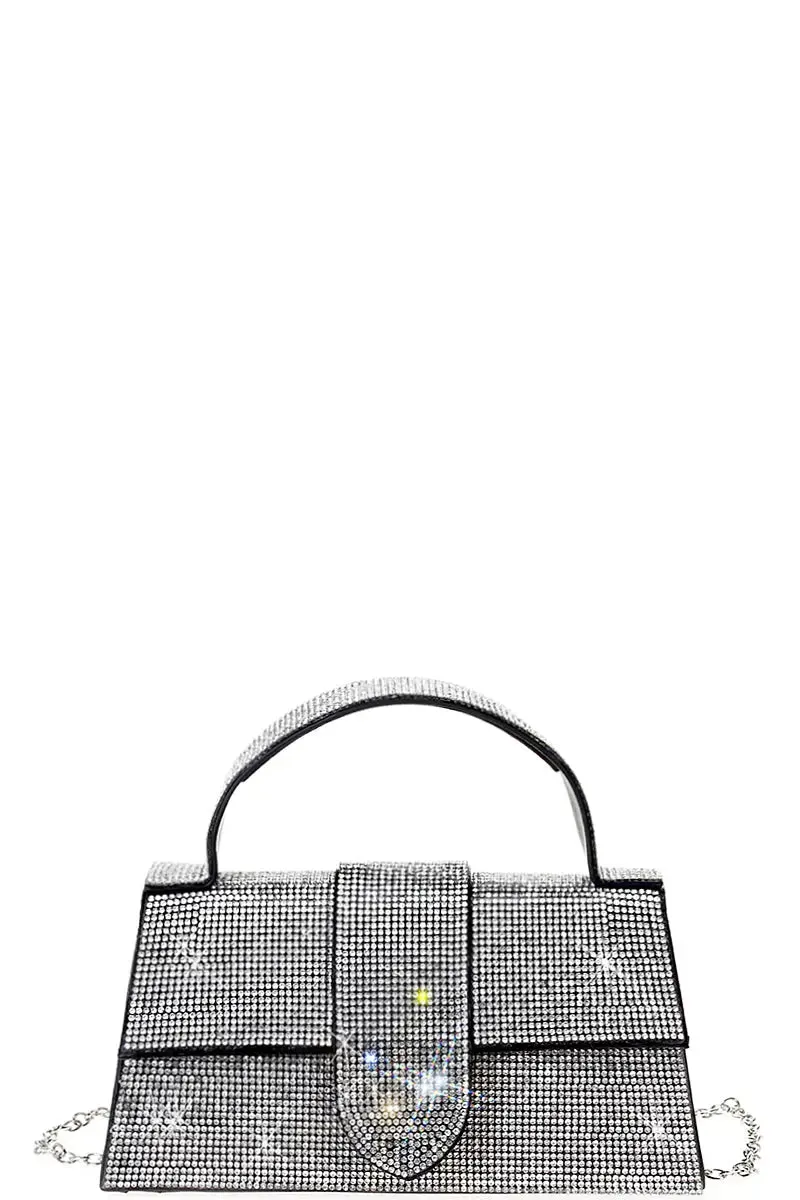 Rhinestone Allover Chic Design Handle Bag - 3 colors