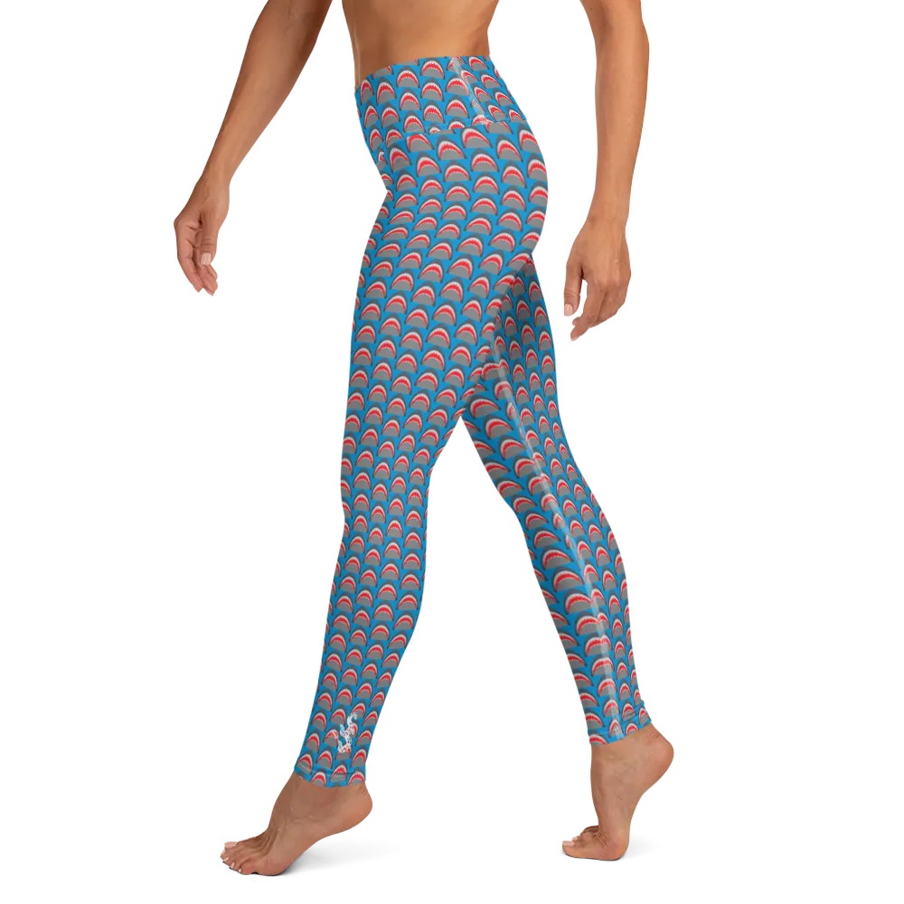 High-Waist Leggings with Shark Lover Design for Optimal Comfort