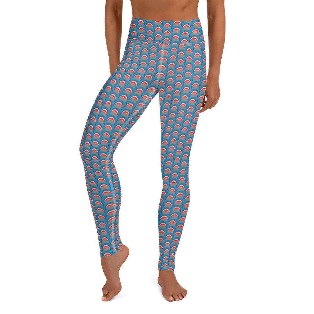 High-Waist Leggings with Shark Lover Design for Optimal Comfort