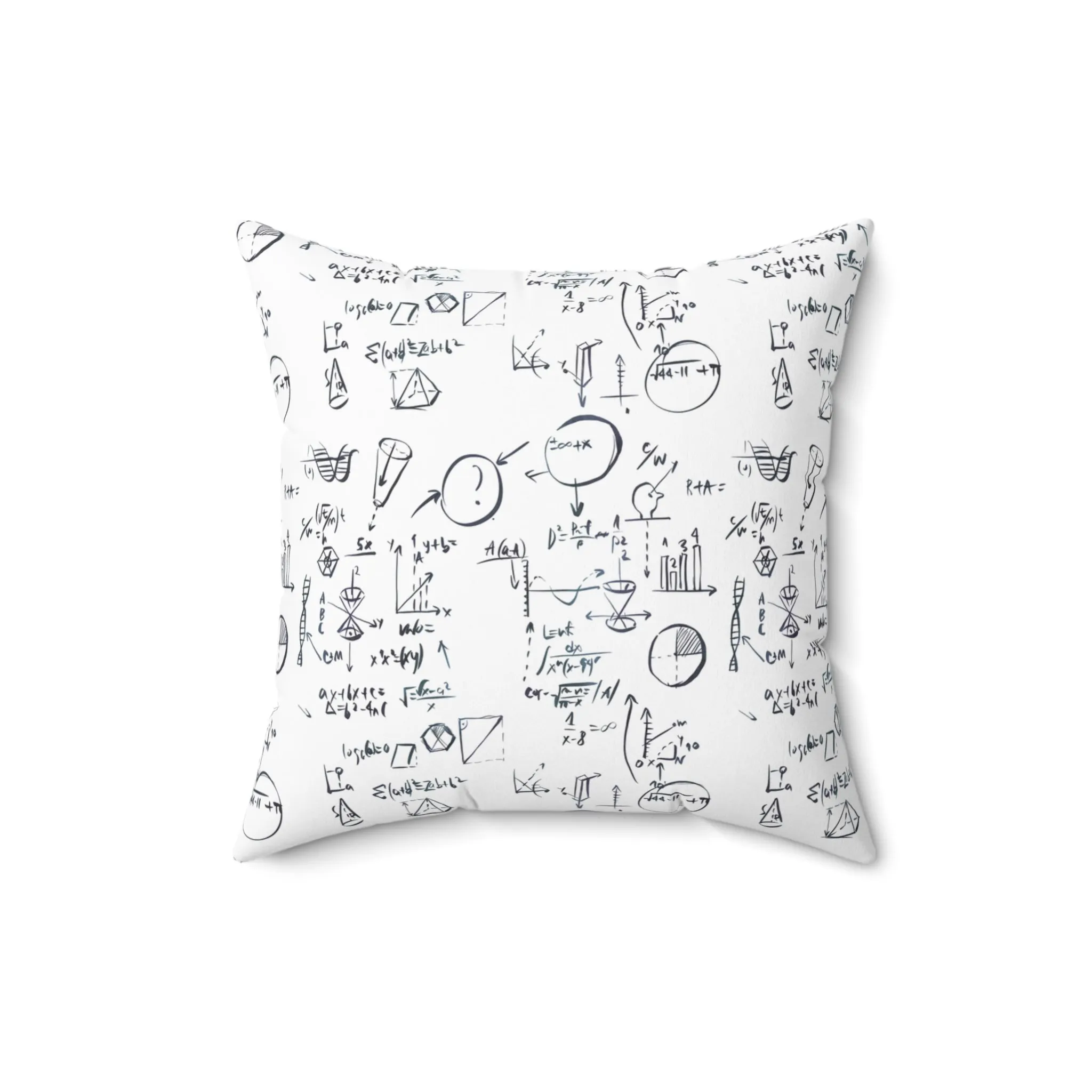 Spun Polyester Square Pillow, Scientific Cushion
