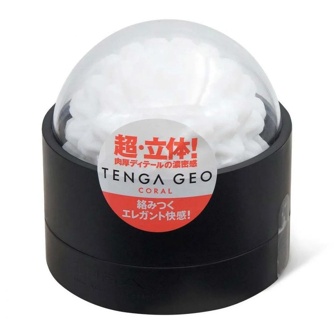 Enhanced TENGA GEO Coral Textured Male Masturbator with Geometric Design