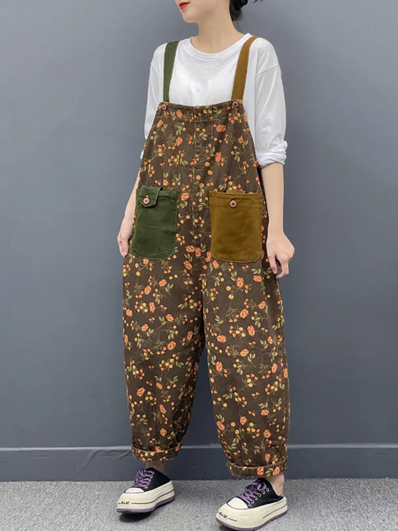Various Styles Printed Large Size Dungarees