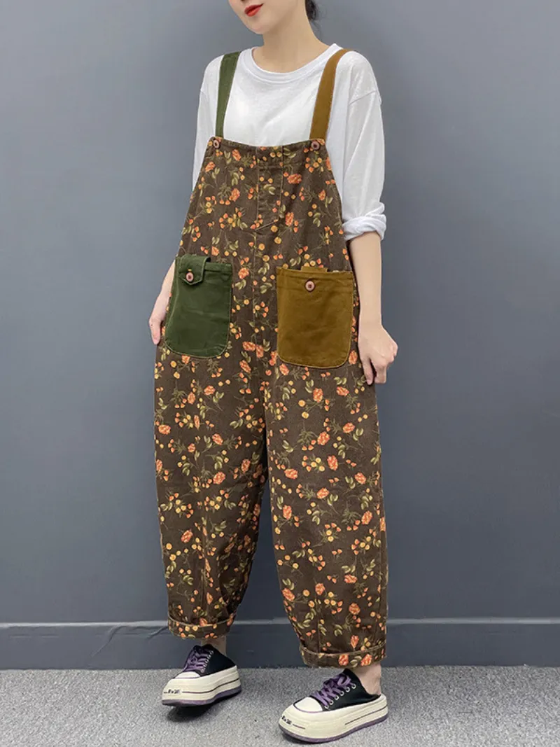 Various Styles Printed Large Size Dungarees