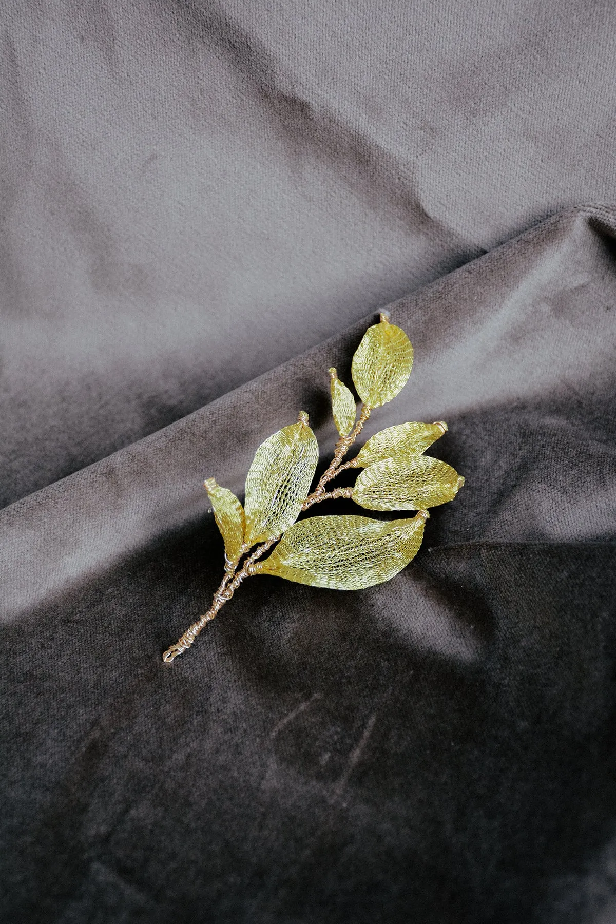 WILLOW | Gold Leaf Bridal Headpiece