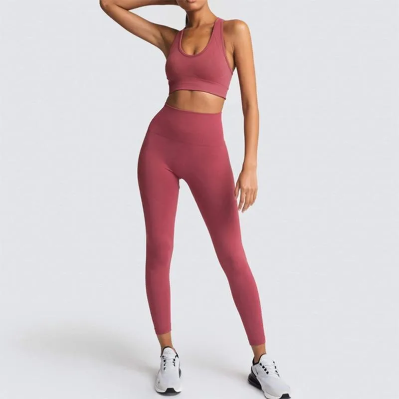 Yoga Suit Sportswear Fitness Suit Sports Bra Leggings 2 Piece Sets  For Yoga Female