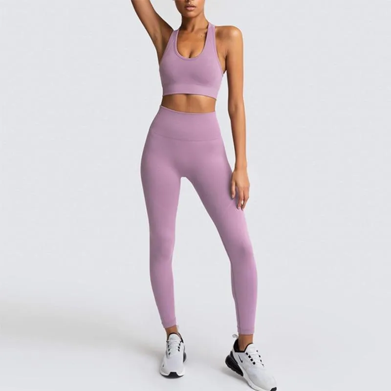 Yoga Suit Sportswear Fitness Suit Sports Bra Leggings 2 Piece Sets  For Yoga Female