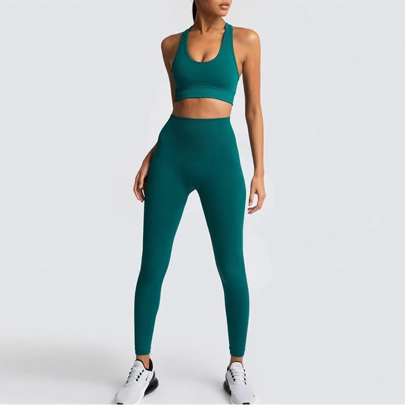 Yoga Suit Sportswear Fitness Suit Sports Bra Leggings 2 Piece Sets  For Yoga Female