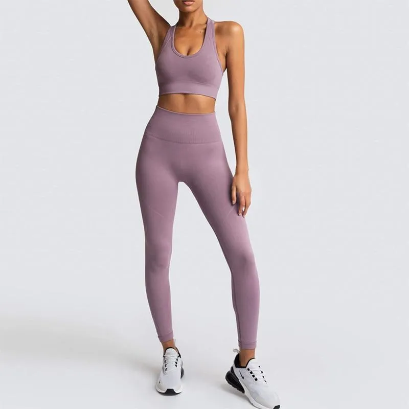 Yoga Suit Sportswear Fitness Suit Sports Bra Leggings 2 Piece Sets  For Yoga Female