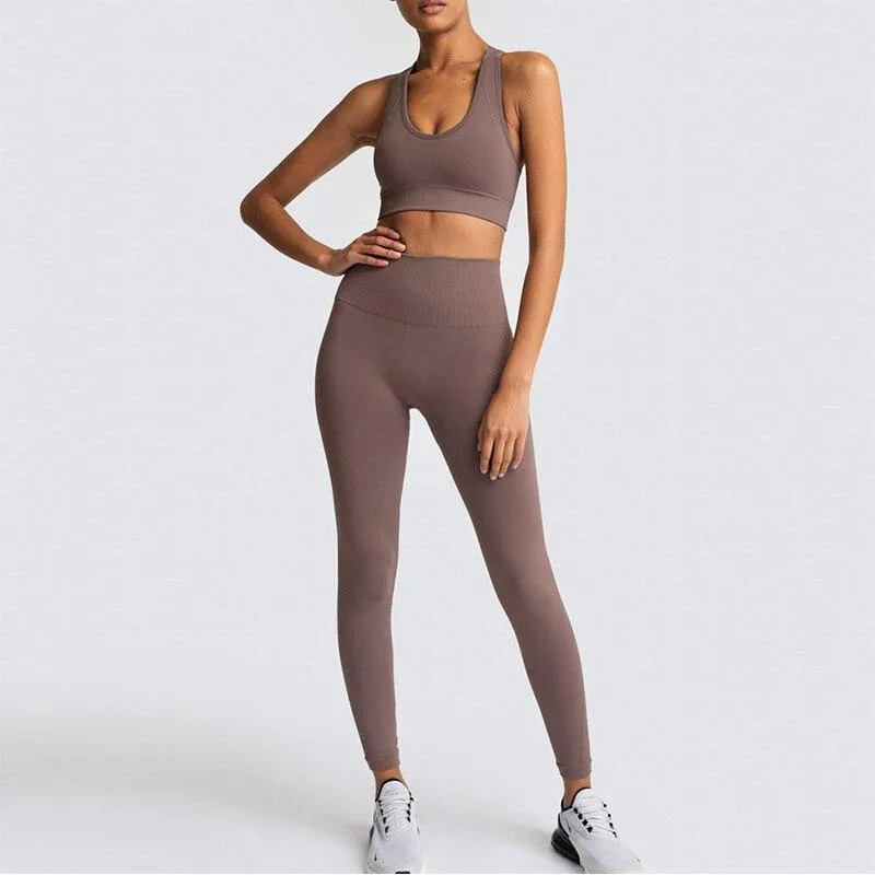 Yoga Suit Sportswear Fitness Suit Sports Bra Leggings 2 Piece Sets  For Yoga Female