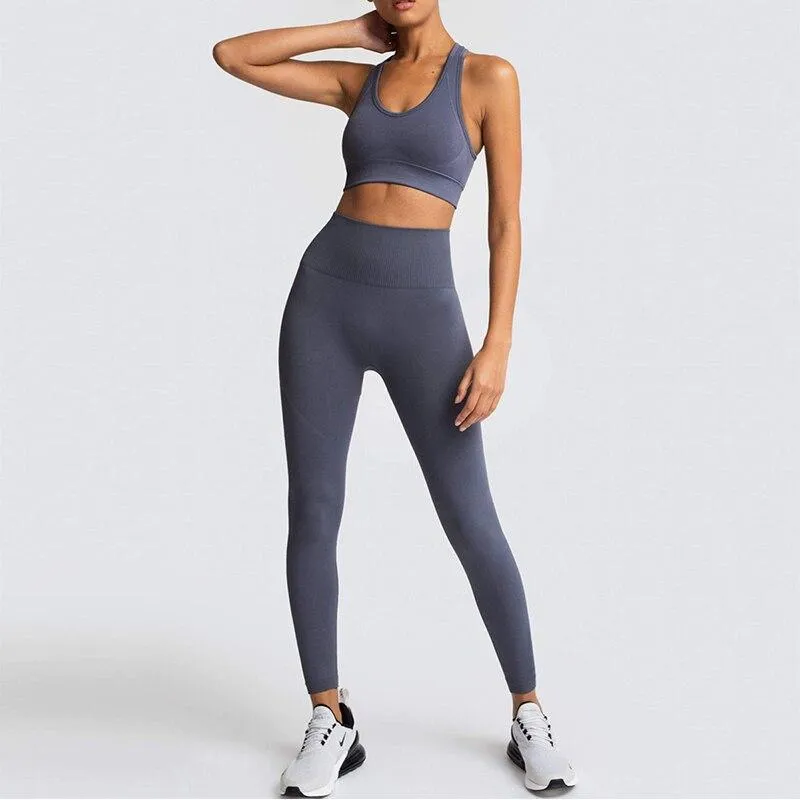 Yoga Suit Sportswear Fitness Suit Sports Bra Leggings 2 Piece Sets  For Yoga Female